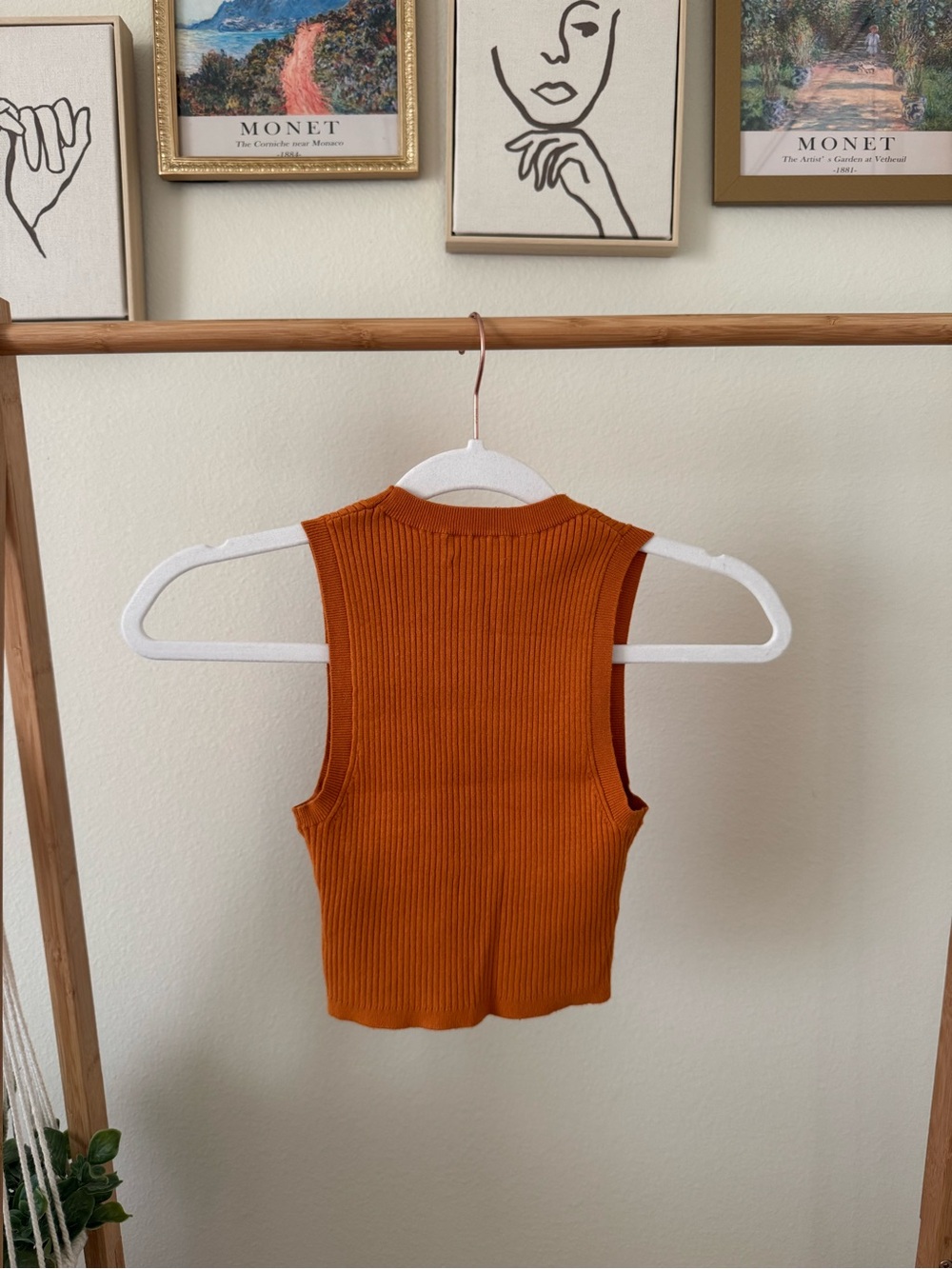 Aritzia Orange Ribbed Tank - Picture 3 of 4